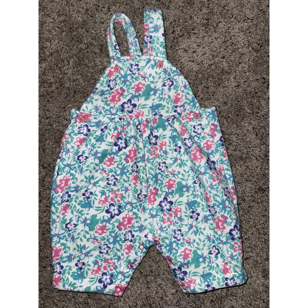 Vintage Mockingbird Girls Floral‎ Overalls 3-6 Month baby girl outfit Soft